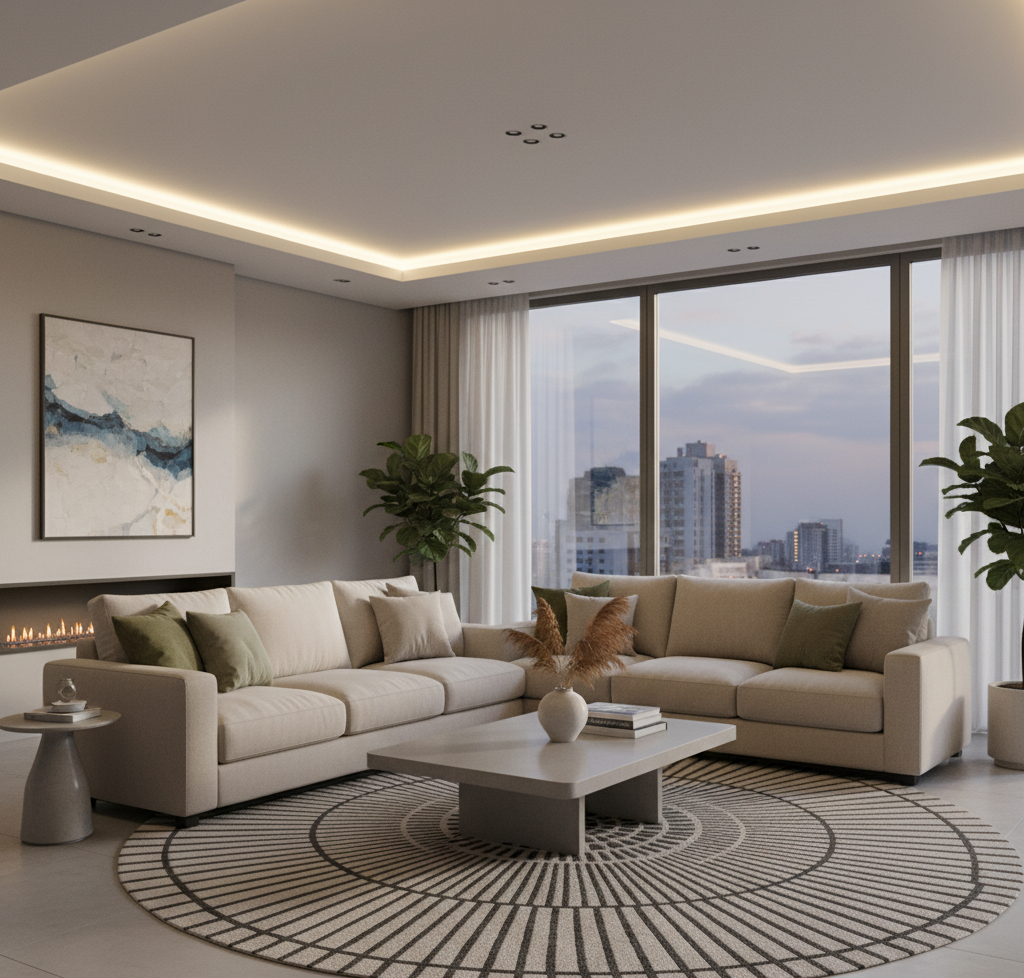 Contemporary-Living-Room-Design-Featuring-3-Seater-Beige-Sofas